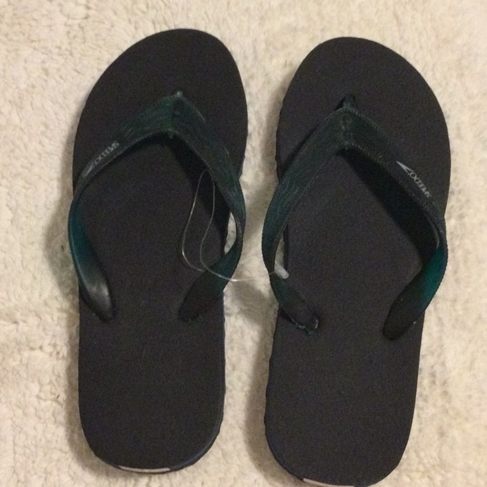 Speedo Flip Flop Sandals - Black with Royal blue stripe. New. 7